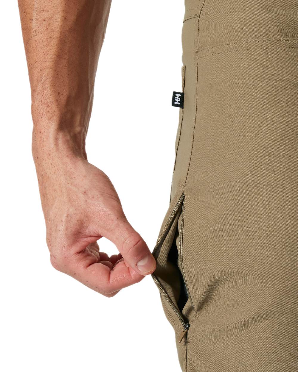Bedrock coloured Helly Hansen Mens Holmen 5 Pocket Shorts on white background