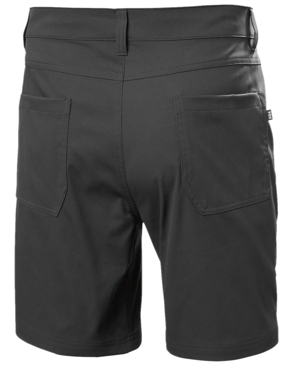 Ebony Coloured Helly Hansen Mens Holmen 5 Pocket Shorts on white background
