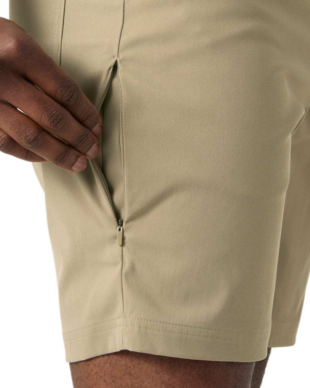 Pebble Coloured Helly Hansen Mens Holmen 5 Pocket Shorts on white background