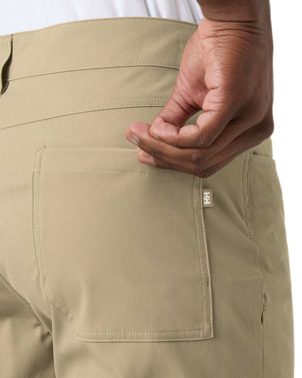 Pebble Coloured Helly Hansen Mens Holmen 5 Pocket Shorts on white background