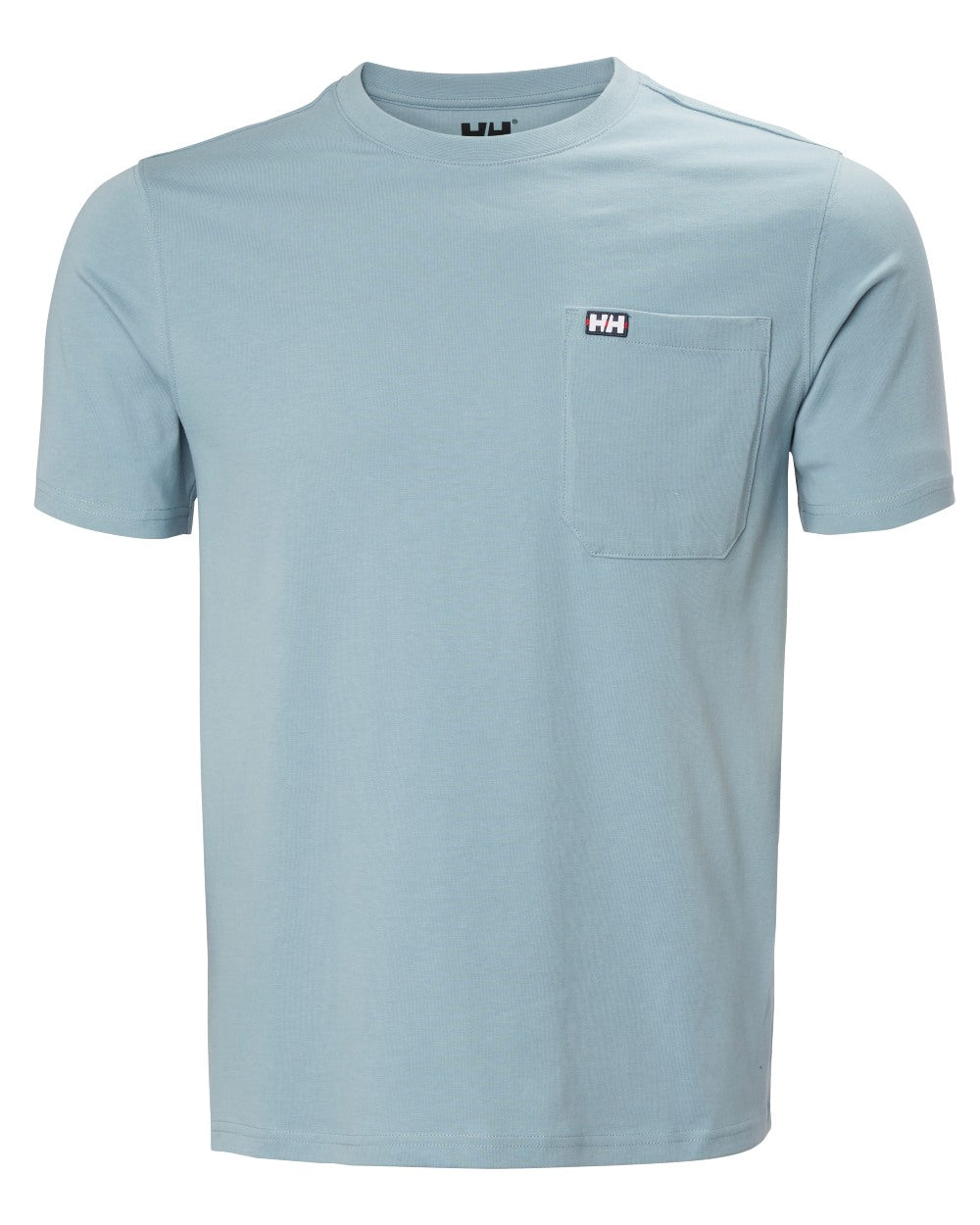 Windy Blue coloured Helly Hansen Mens Hudson T-Shirt on white background