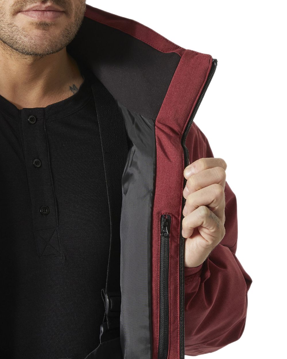 Mars Red Coloured Helly Hansen Mens Juniper 3.0 Jacket on white background