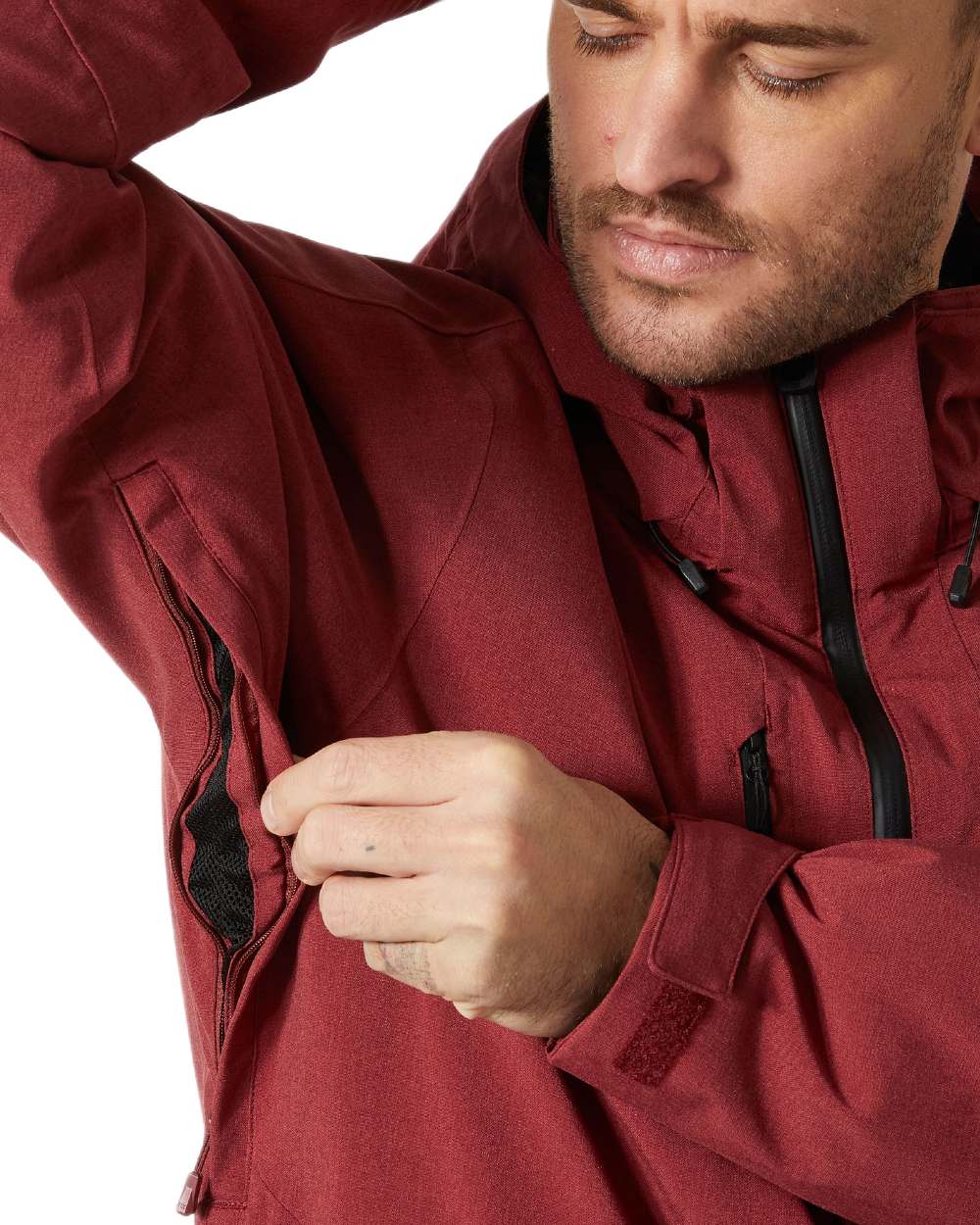 Mars Red Coloured Helly Hansen Mens Juniper 3.0 Jacket on white background