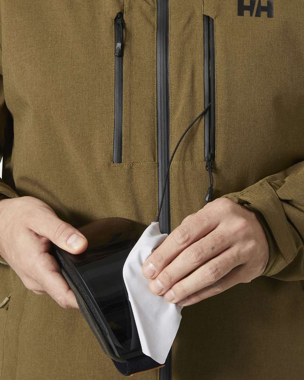 Sepia Coloured Helly Hansen Mens Juniper 3.0 Jacket on white background