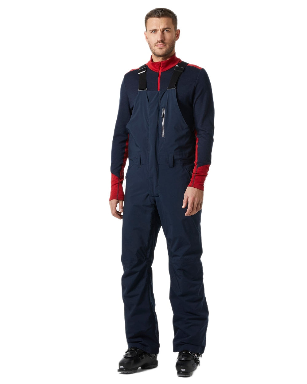 Navy Coloured Helly Hansen Mens Legendary Insulated Bib Pants on white background