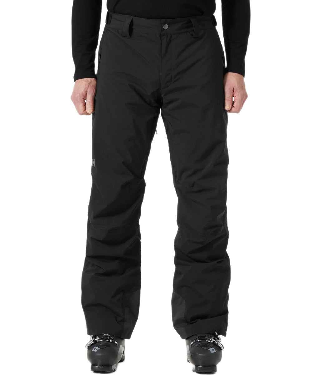 Black Coloured Helly Hansen Mens Legendary Insulated Ski Pants on white background