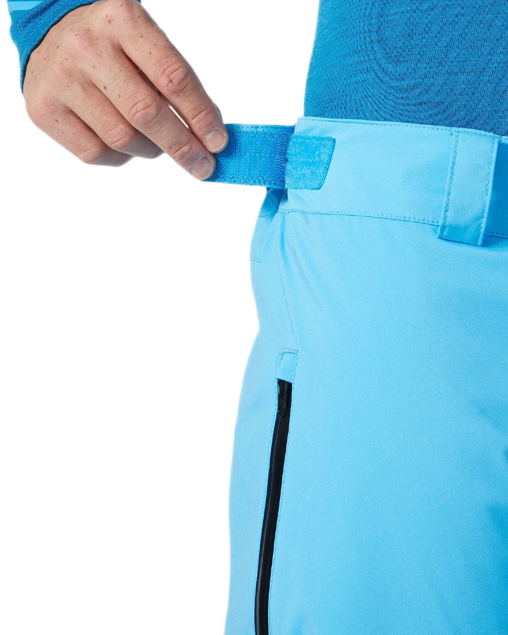 Cyan Coloured Helly Hansen Mens Legendary Insulated Ski Pants on white background