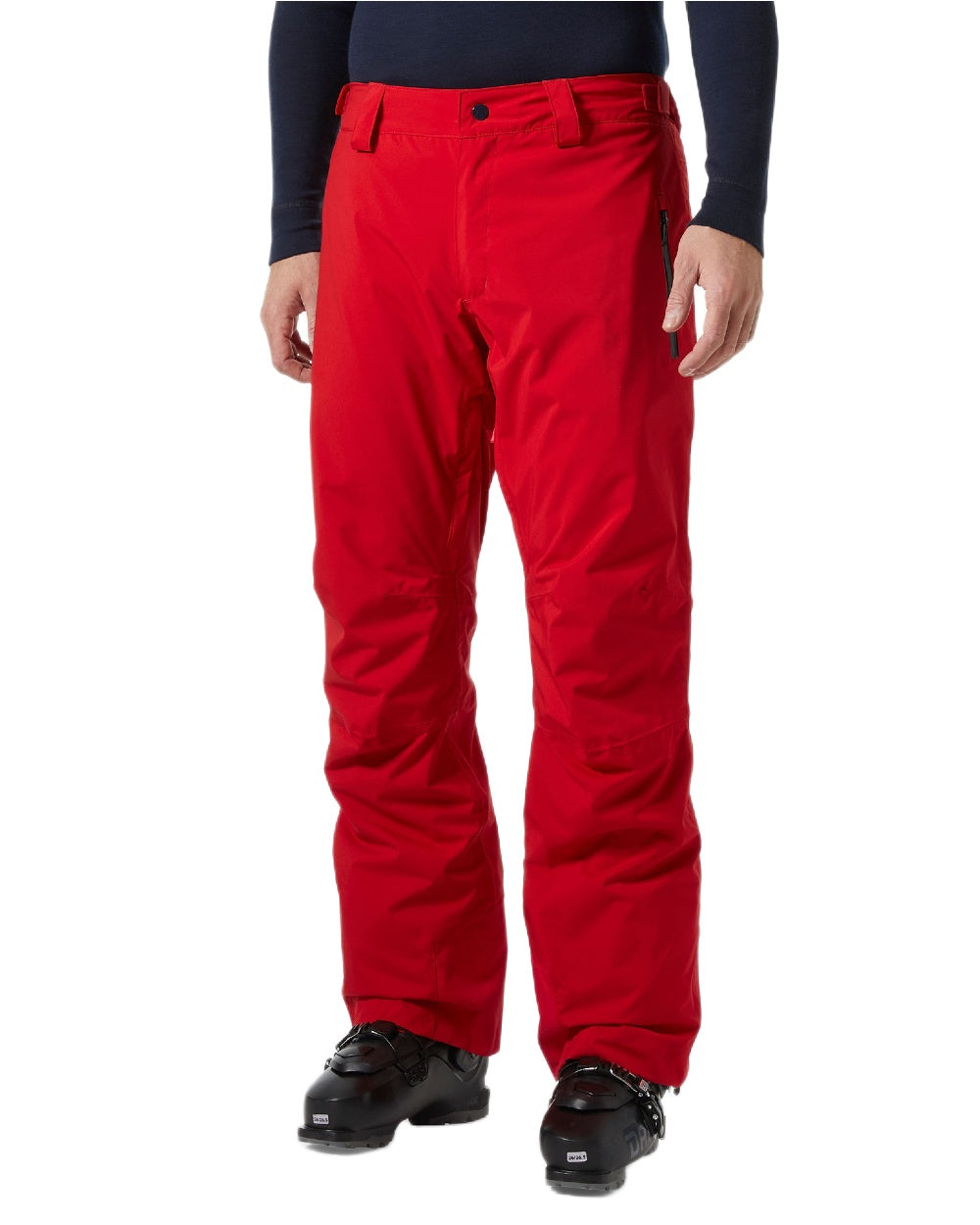 Red Coloured Helly Hansen Mens Legendary Insulated Ski Pants on white background