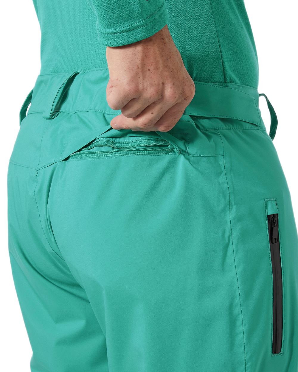 Signal Green Coloured Helly Hansen Mens Legendary Insulated Ski Pants on white background