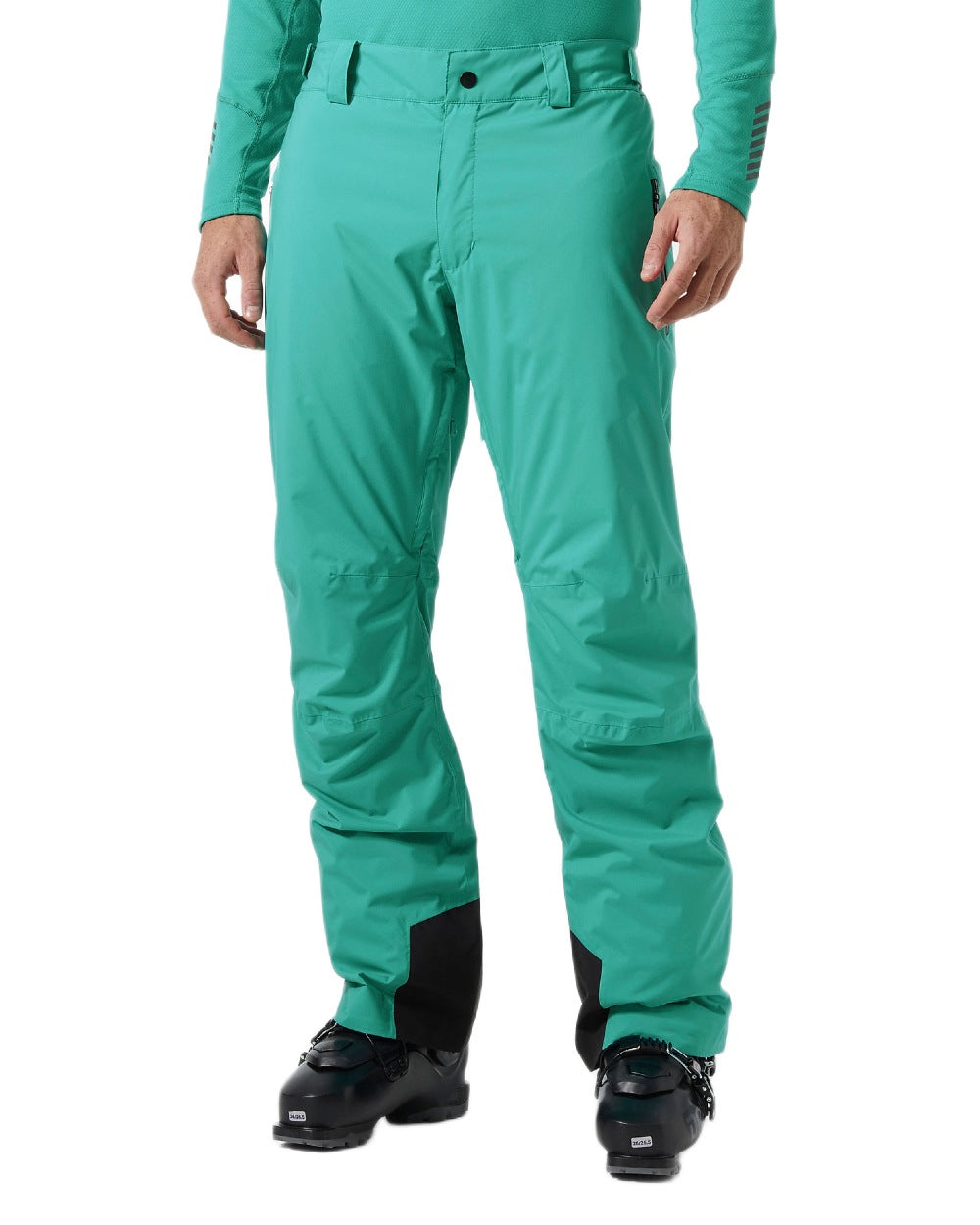 Signal Green Coloured Helly Hansen Mens Legendary Insulated Ski Pants on white background