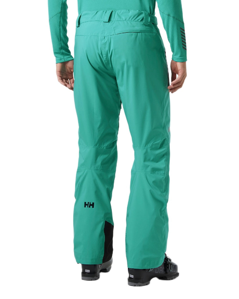 Signal Green Coloured Helly Hansen Mens Legendary Insulated Ski Pants on white background