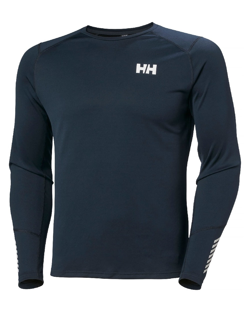 Navy Coloured Helly Hansen Mens Lifa Active Crew Base Layer on white background