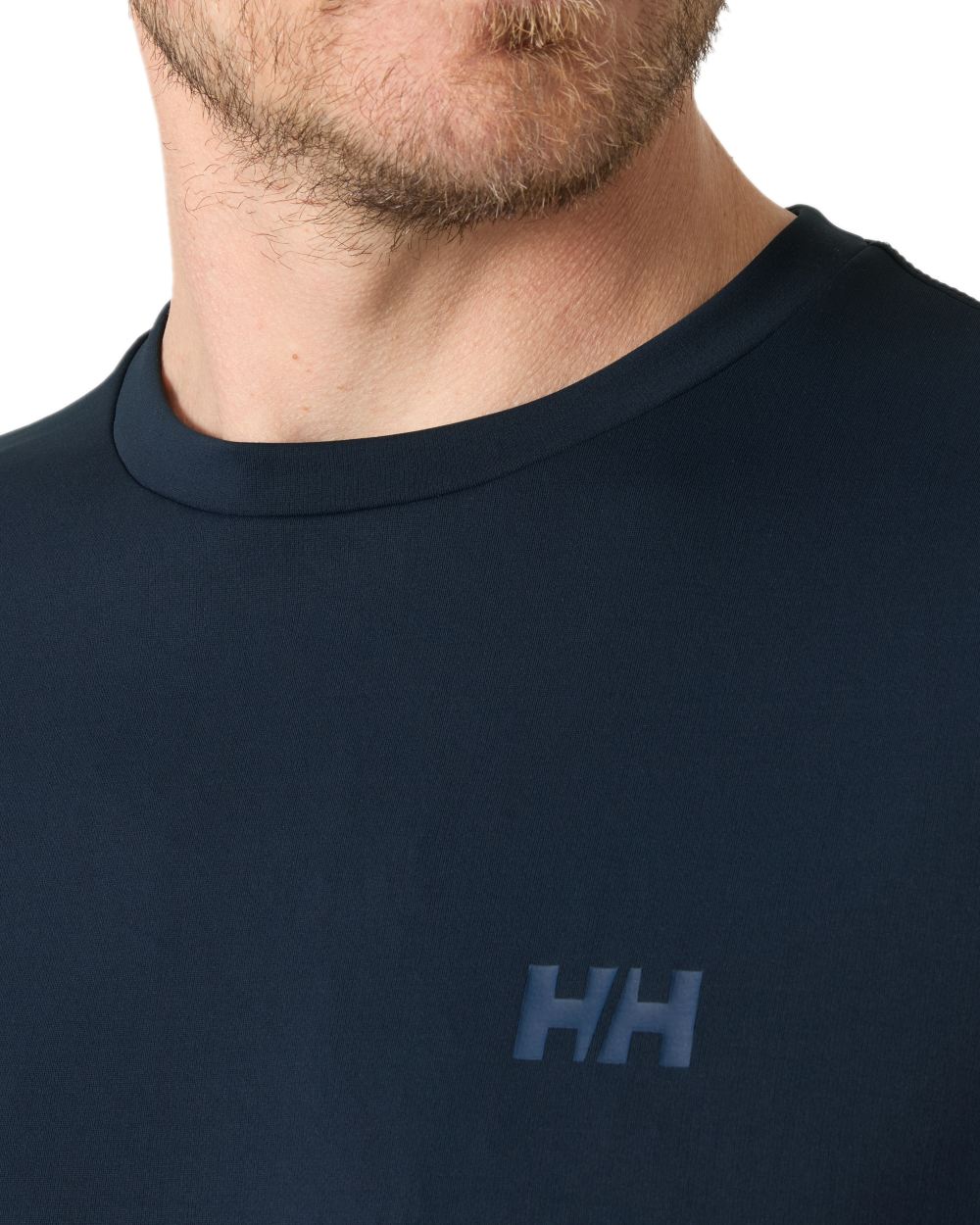 Navy coloured Helly Hansen Mens Lifa Active Solen T-Shirt on white background