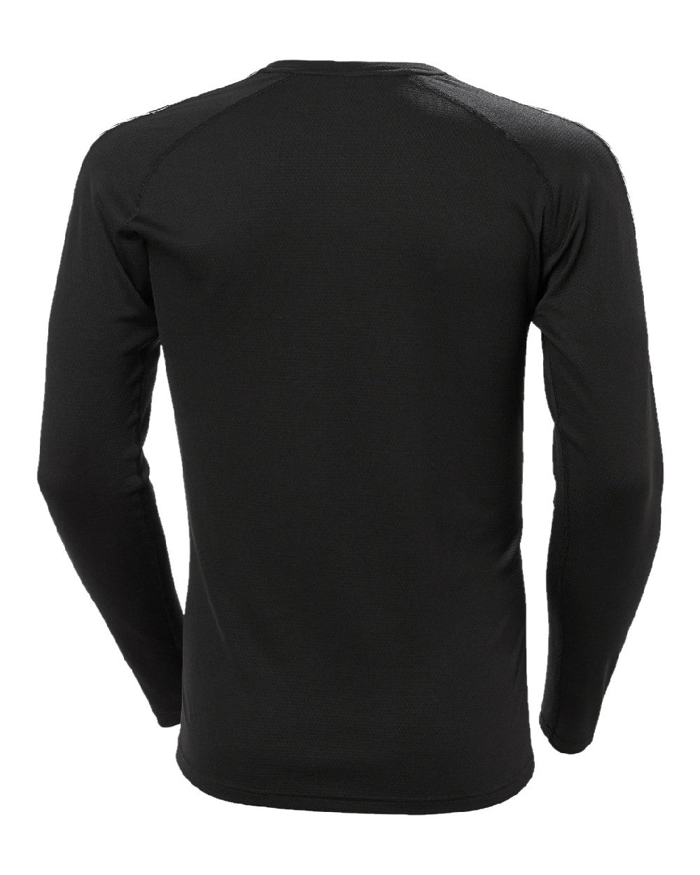 Black Coloured Helly Hansen Mens Lifa Active Stripe Crew Base Layer on white background