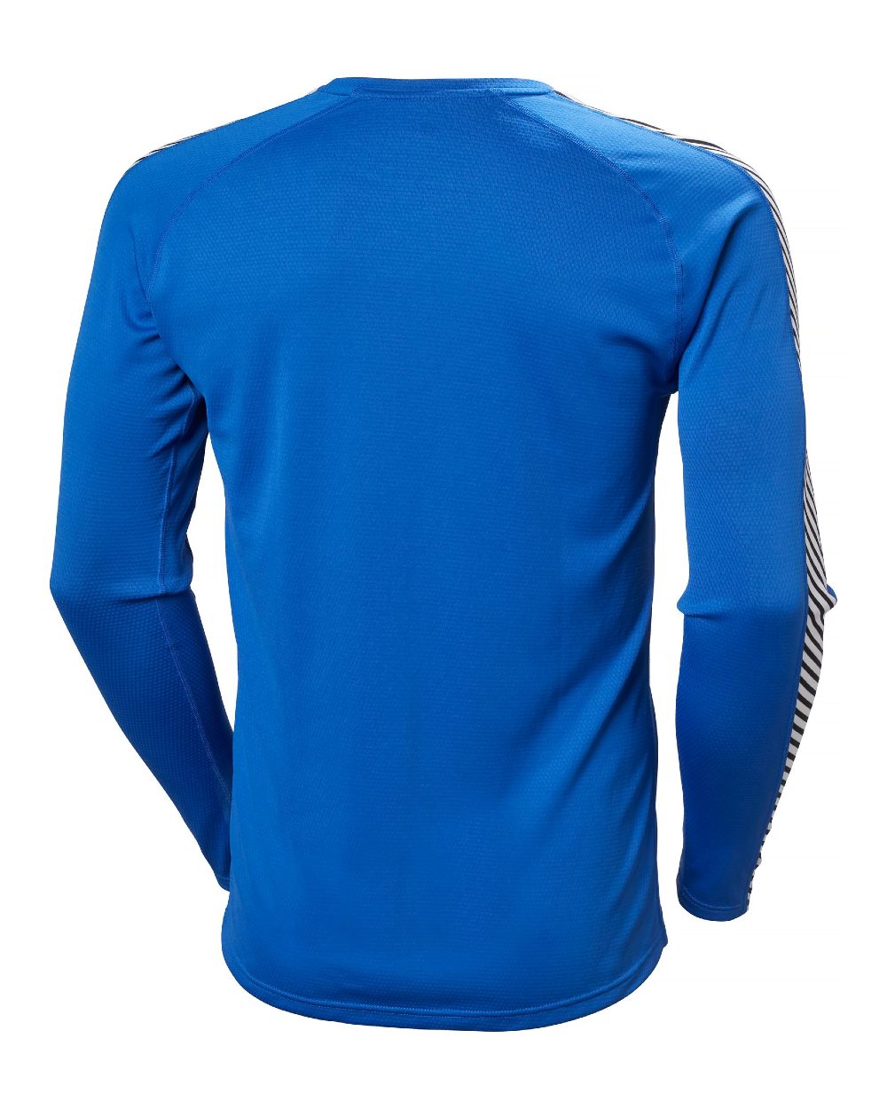 Cobalt Coloured Helly Hansen Mens Lifa Active Stripe Crew Base Layer on white background