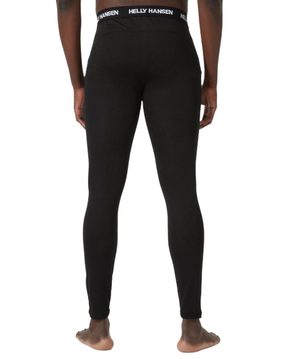 Black Coloured Helly Hansen Mens Lifa Lightweight Base Layer Pants on white background