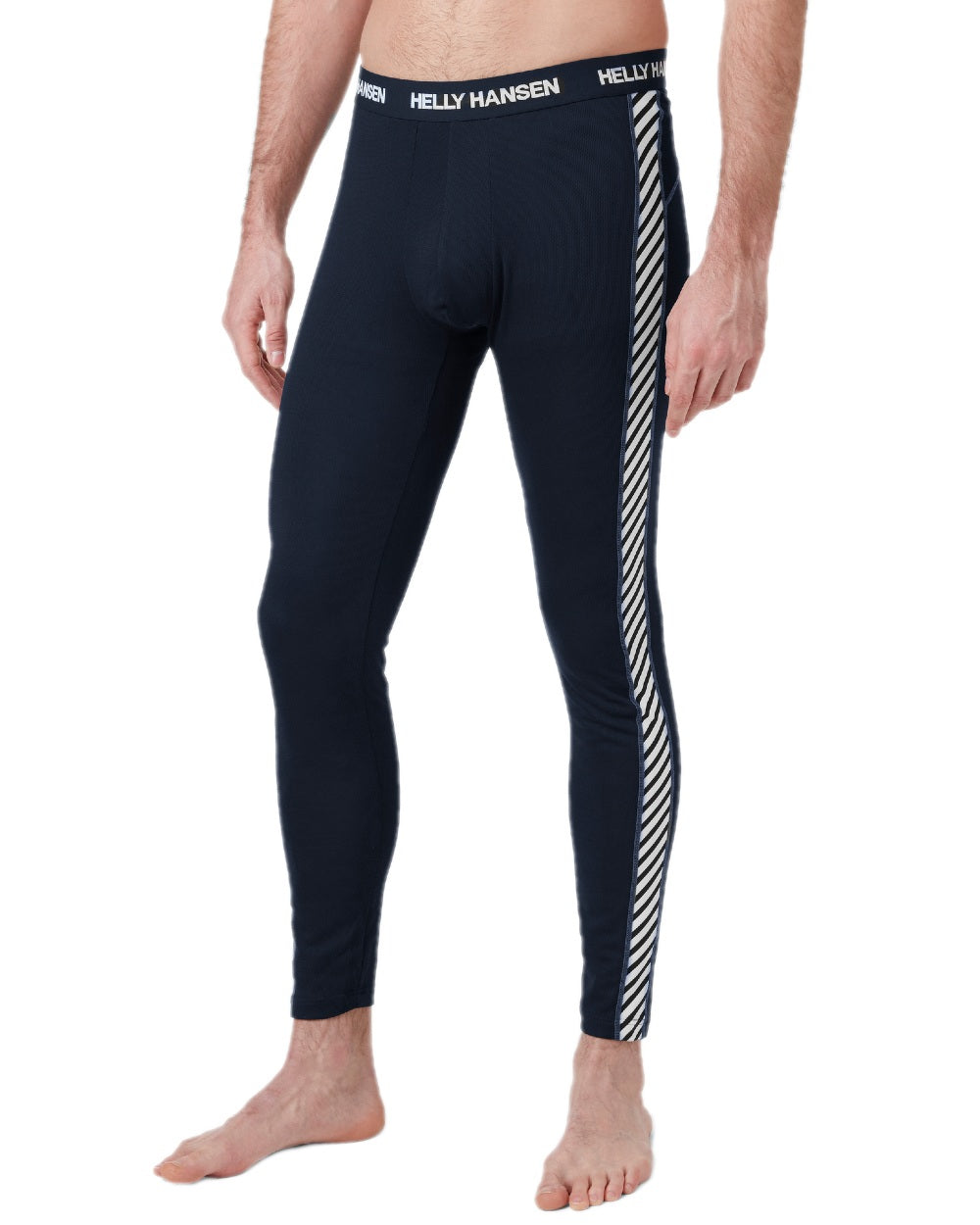 Navy Coloured Helly Hansen Mens Lifa Lightweight Base Layer Pants on white background