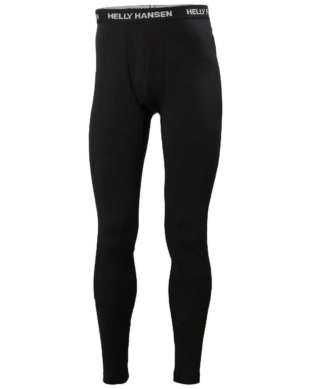 Black Coloured Helly Hansen Mens Lifa Merino Midweight 2-In-1 Base Layer Pants on white background