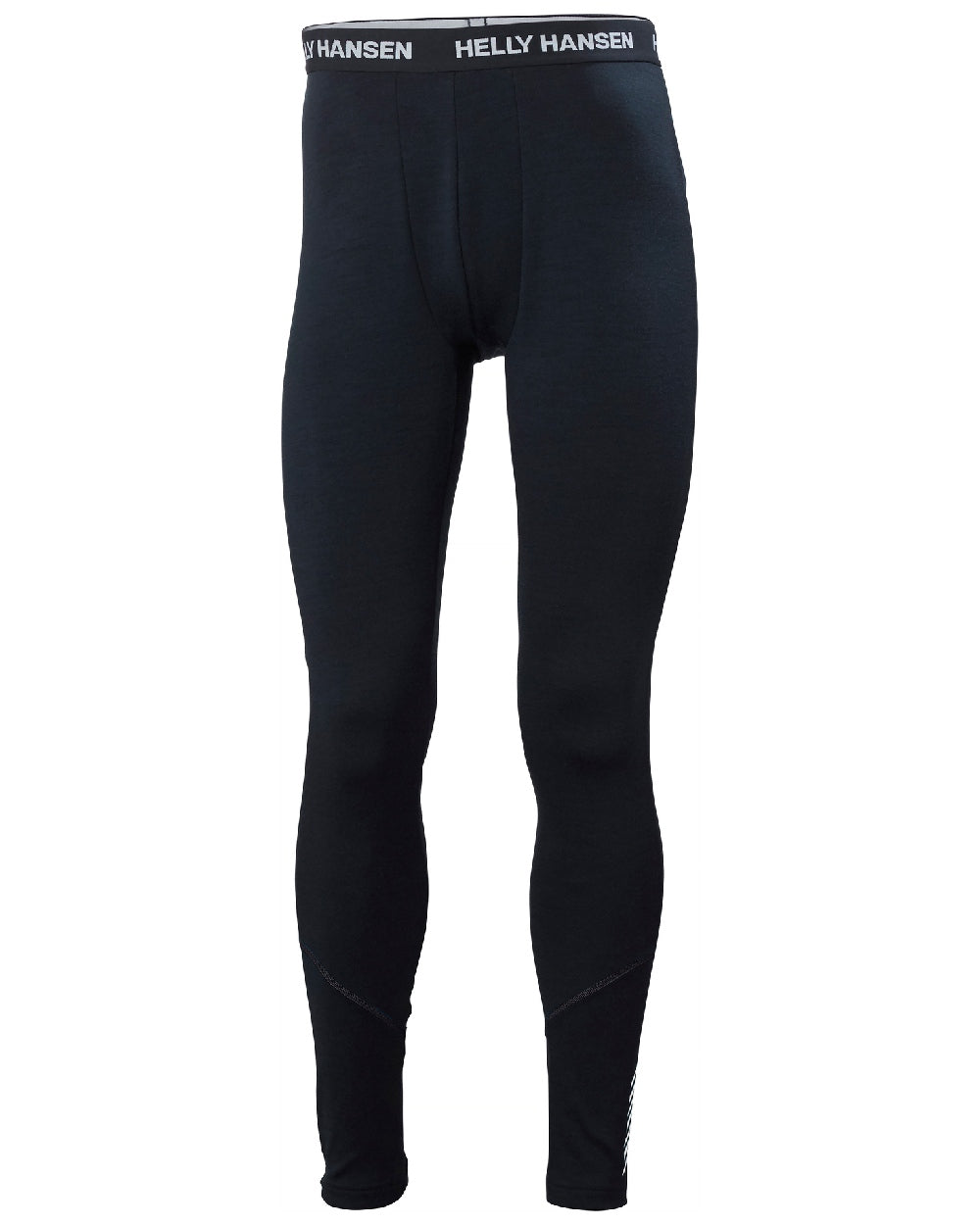 Navy Coloured Helly Hansen Mens Lifa Merino Midweight 2-In-1 Base Layer Pants on white background
