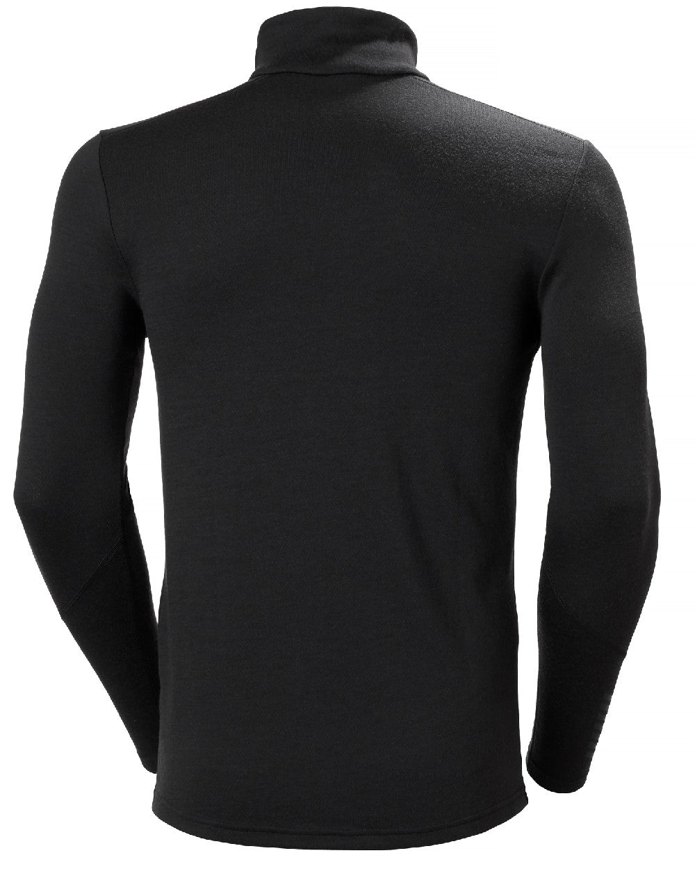 Black Coloured Helly Hansen Mens Lifa Merino Midweight Half-Zip Base Layer on white background