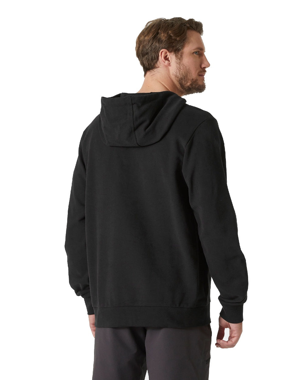 Black coloured Helly Hansen Mens Logo Hoodie on white background