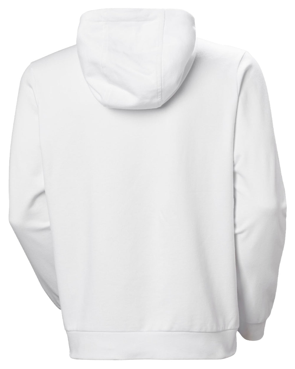 White coloured Helly Hansen Mens Logo Hoodie on white background