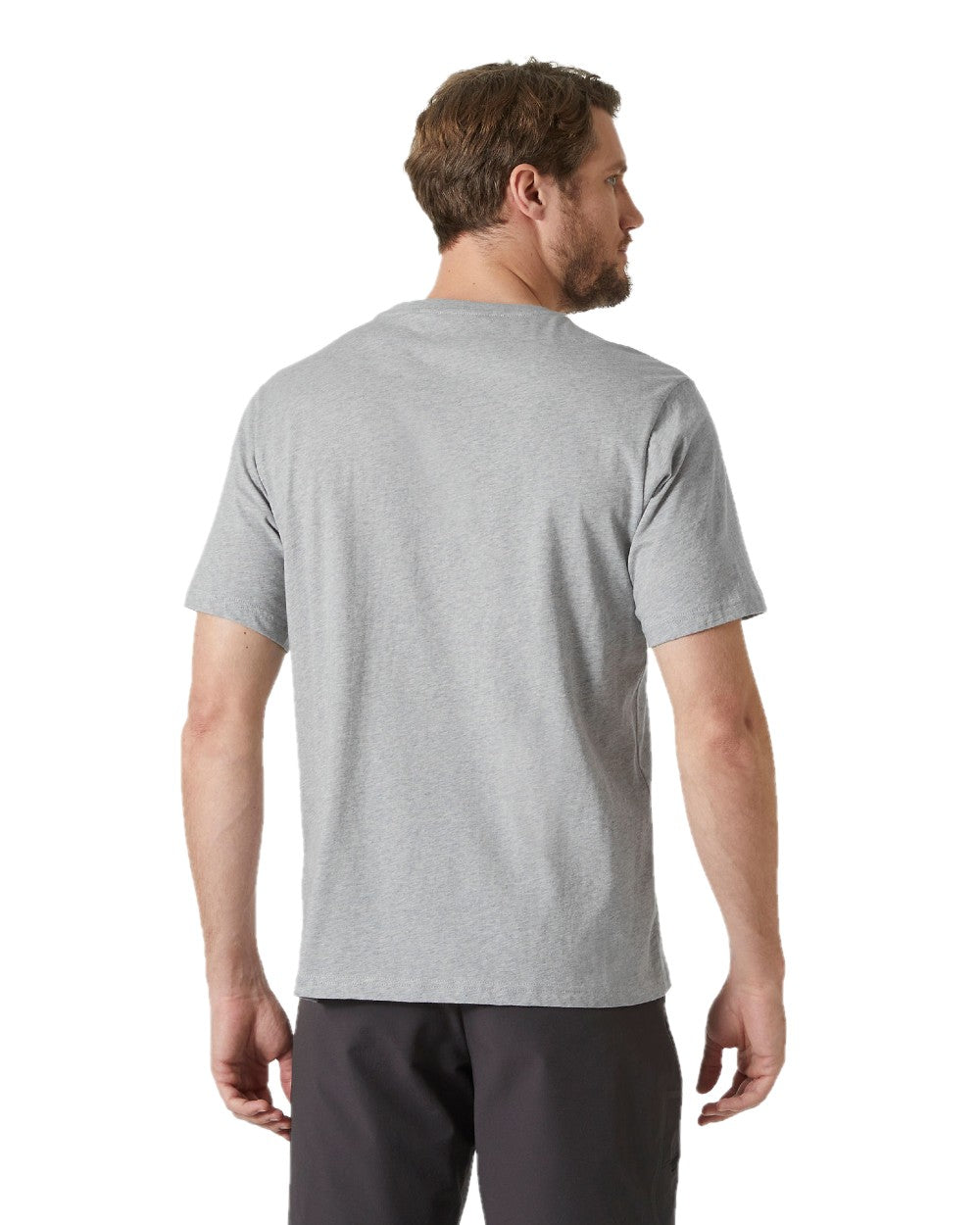 Grey Melange coloured Helly Hansen Mens Logo T-Shirt 3.0 on white background