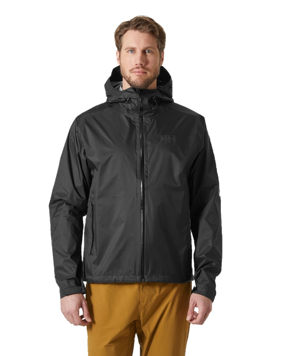 Black coloured Helly Hansen Mens Loke Terra Jacket on white background