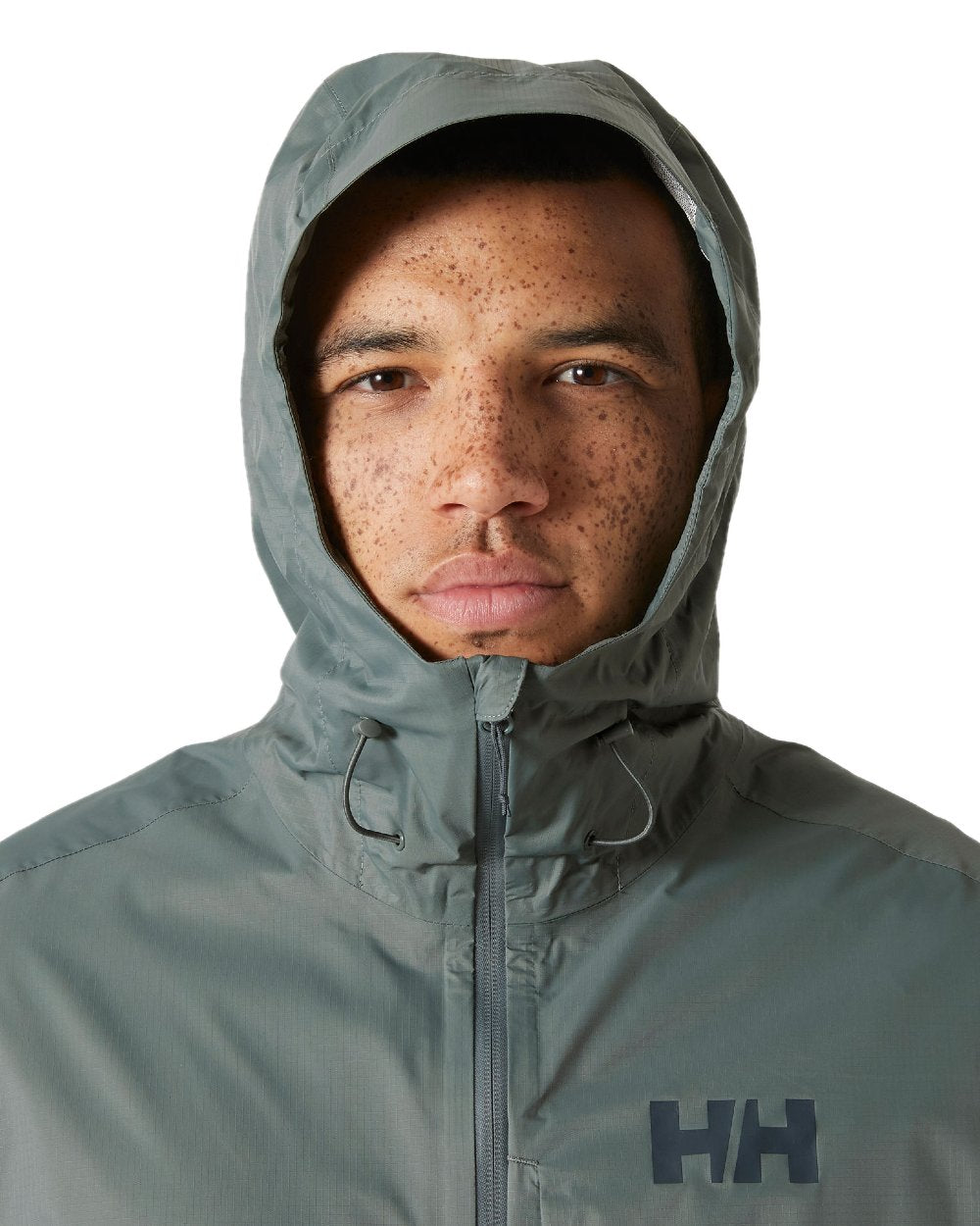Grey Cactus coloured Helly Hansen Mens Loke Terra Jacket on white background