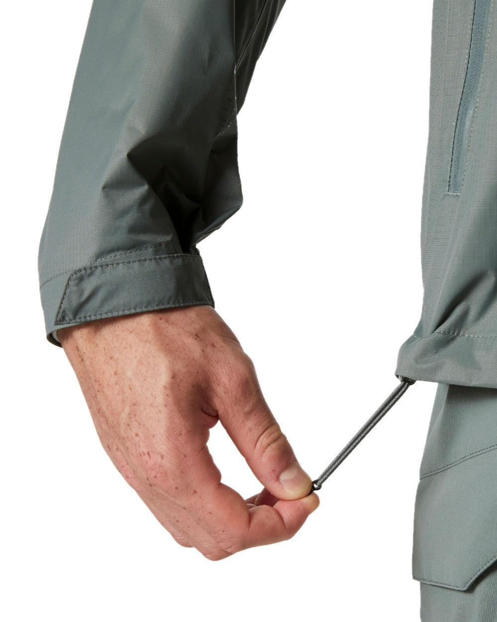 Grey Cactus coloured Helly Hansen Mens Loke Terra Jacket on white background