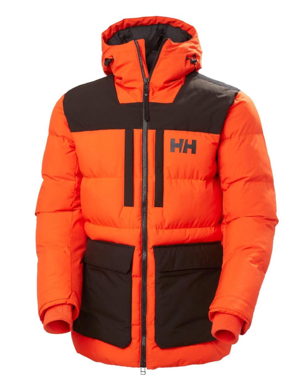Cherry Tomato Coloured Helly Hansen Mens Patrol Puffy Jacket on white background