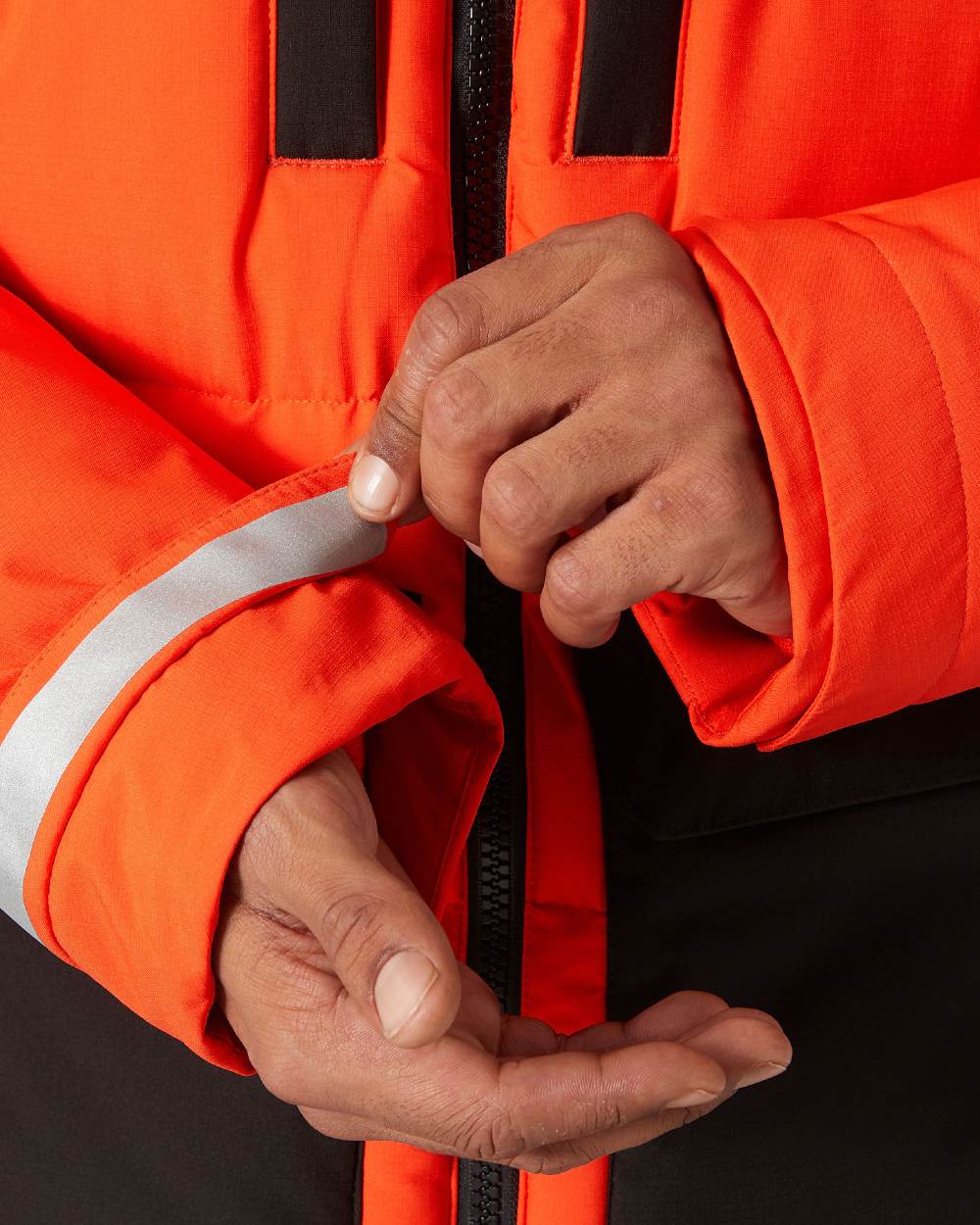 Cherry Tomato Coloured Helly Hansen Mens Patrol Puffy Jacket on white background