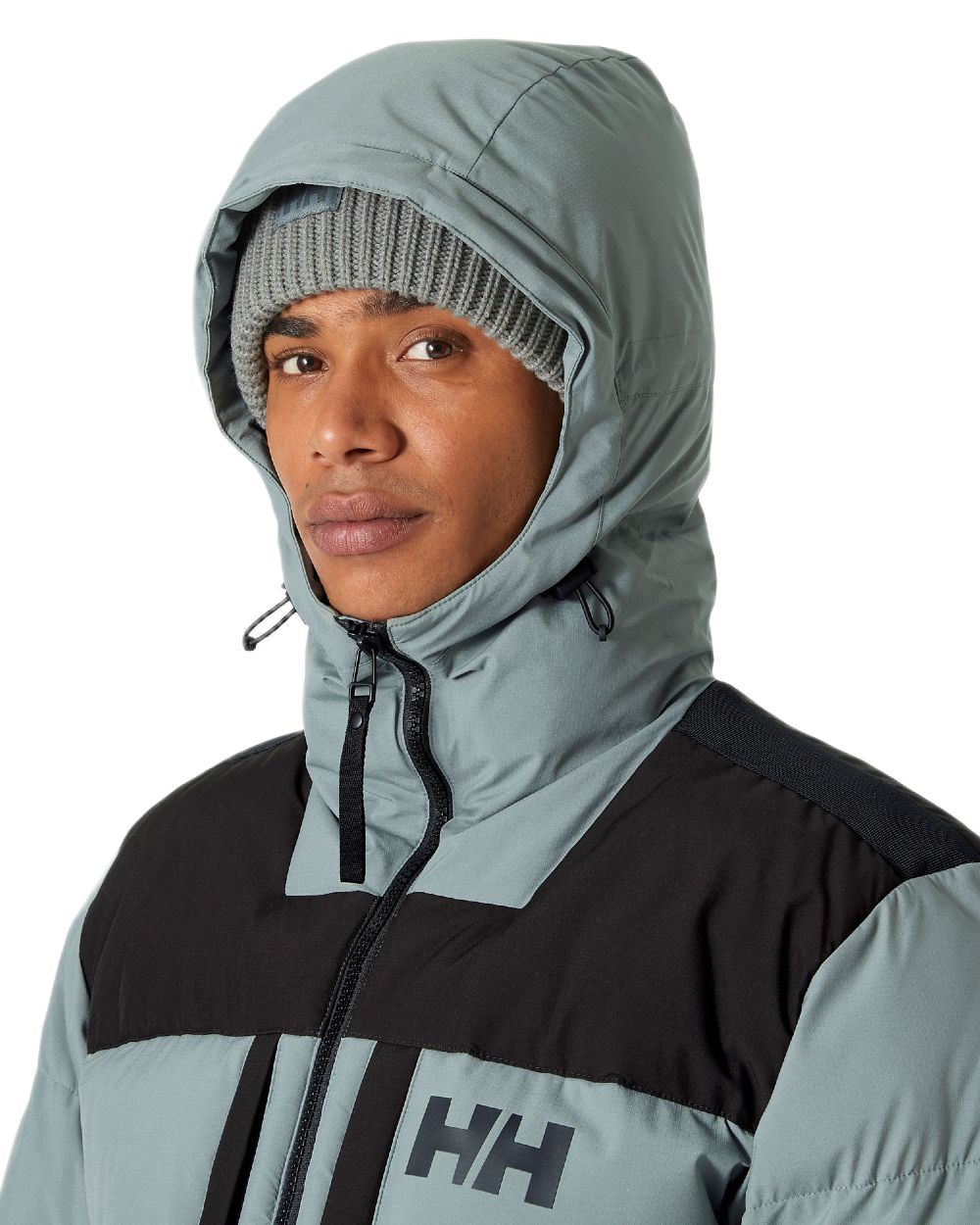 Grey Cactus Coloured Helly Hansen Mens Patrol Puffy Jacket on white background