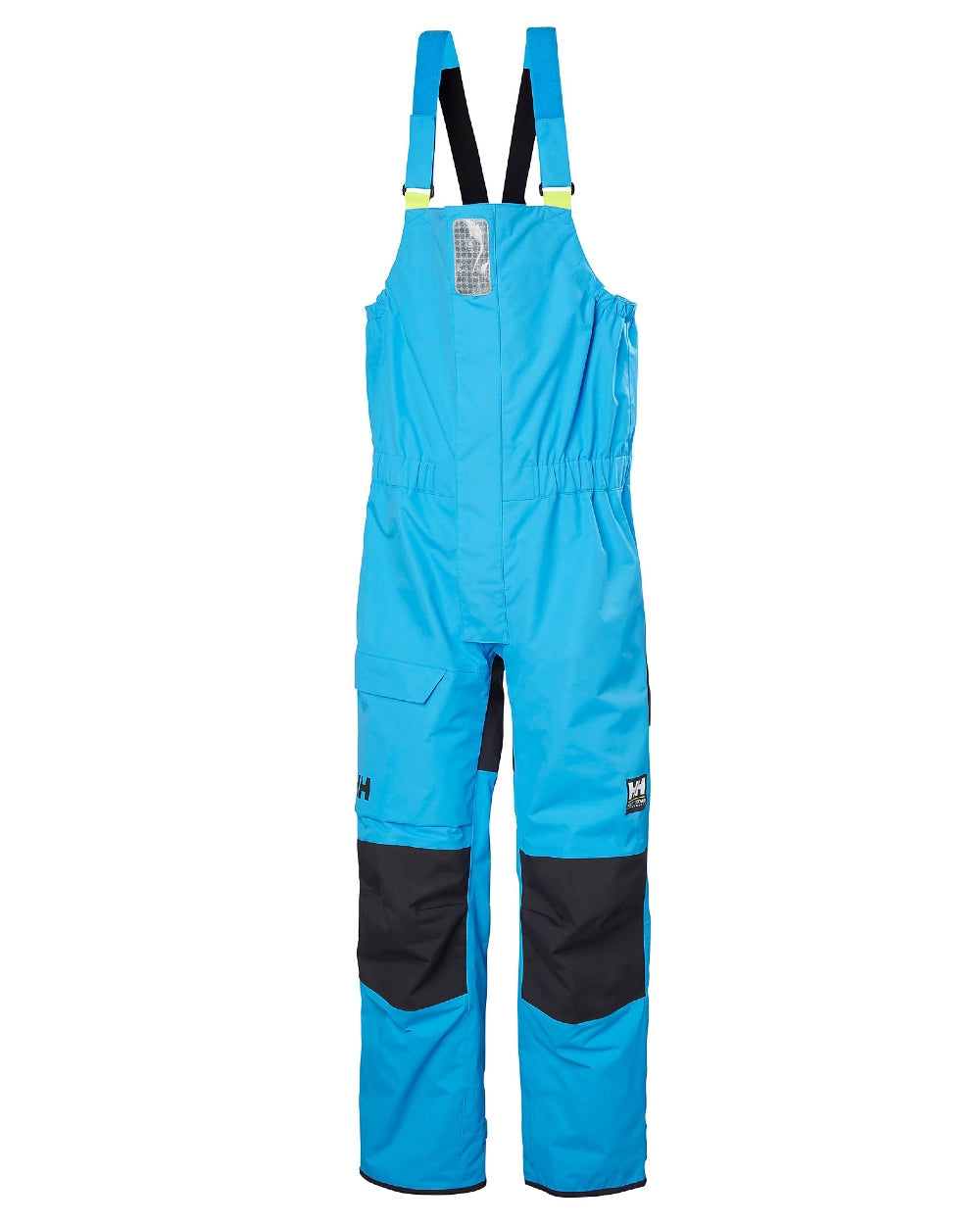 Cyan coloured Helly Hansen Mens Pier 4.0 Bib on white background