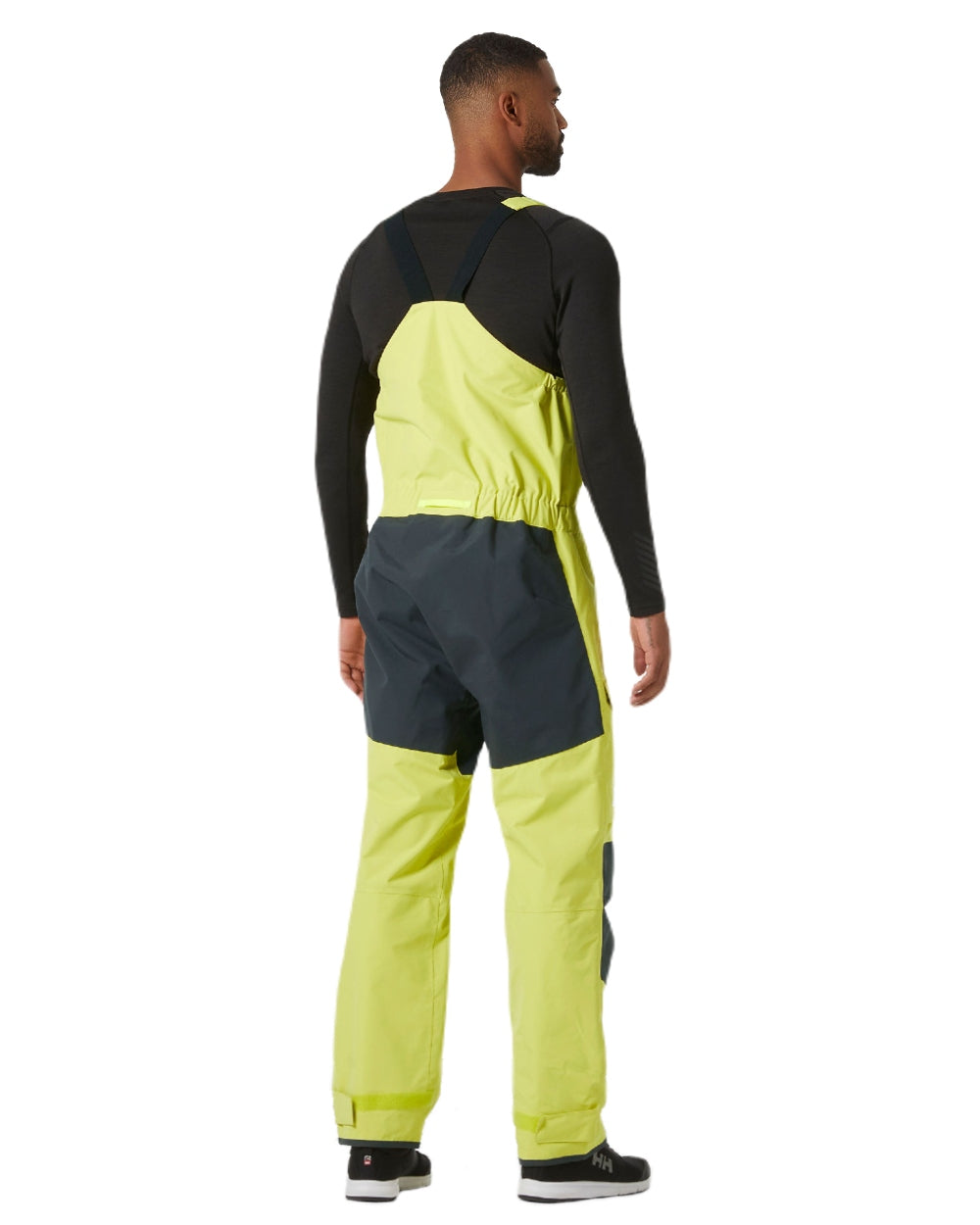 Cyber Lime coloured Helly Hansen Mens Pier 4.0 Bib on white background