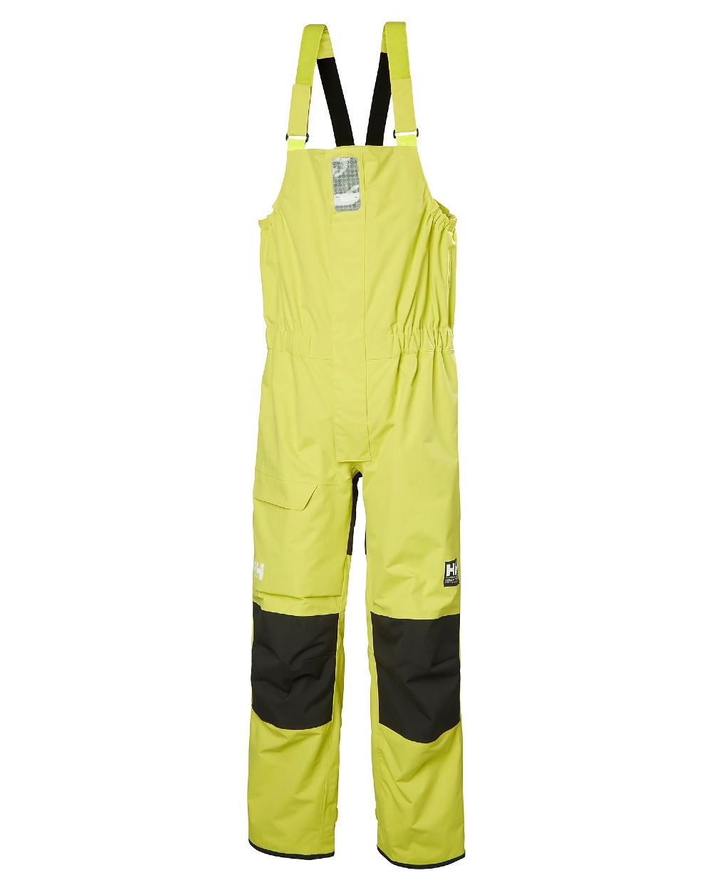 Cyber Lime coloured Helly Hansen Mens Pier 4.0 Bib on white background