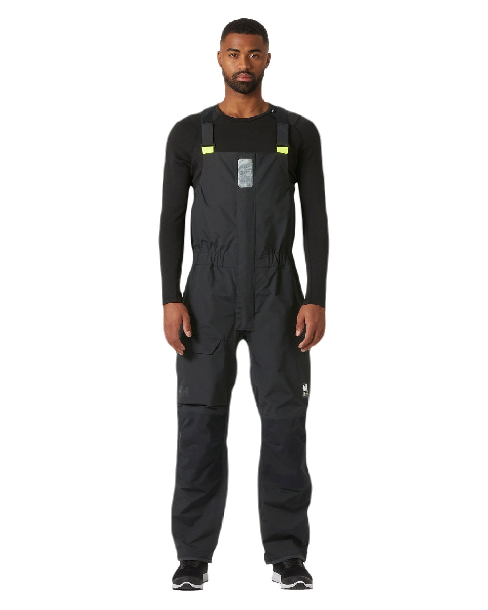 Ebony coloured Helly Hansen Mens Pier 4.0 Bib on white background