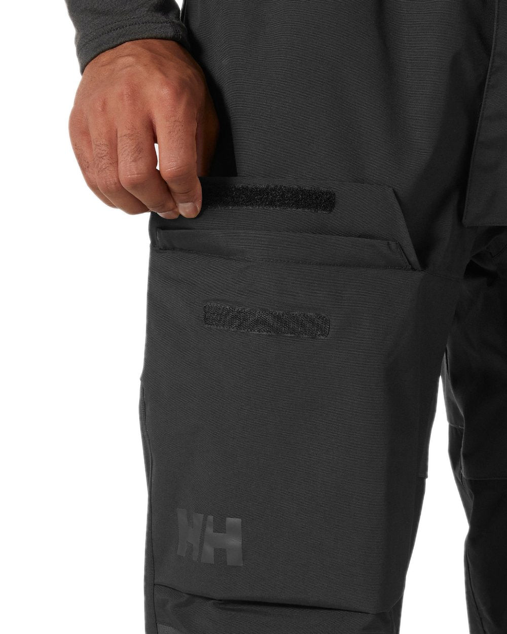 Ebony coloured Helly Hansen Mens Pier 4.0 Bib on white background