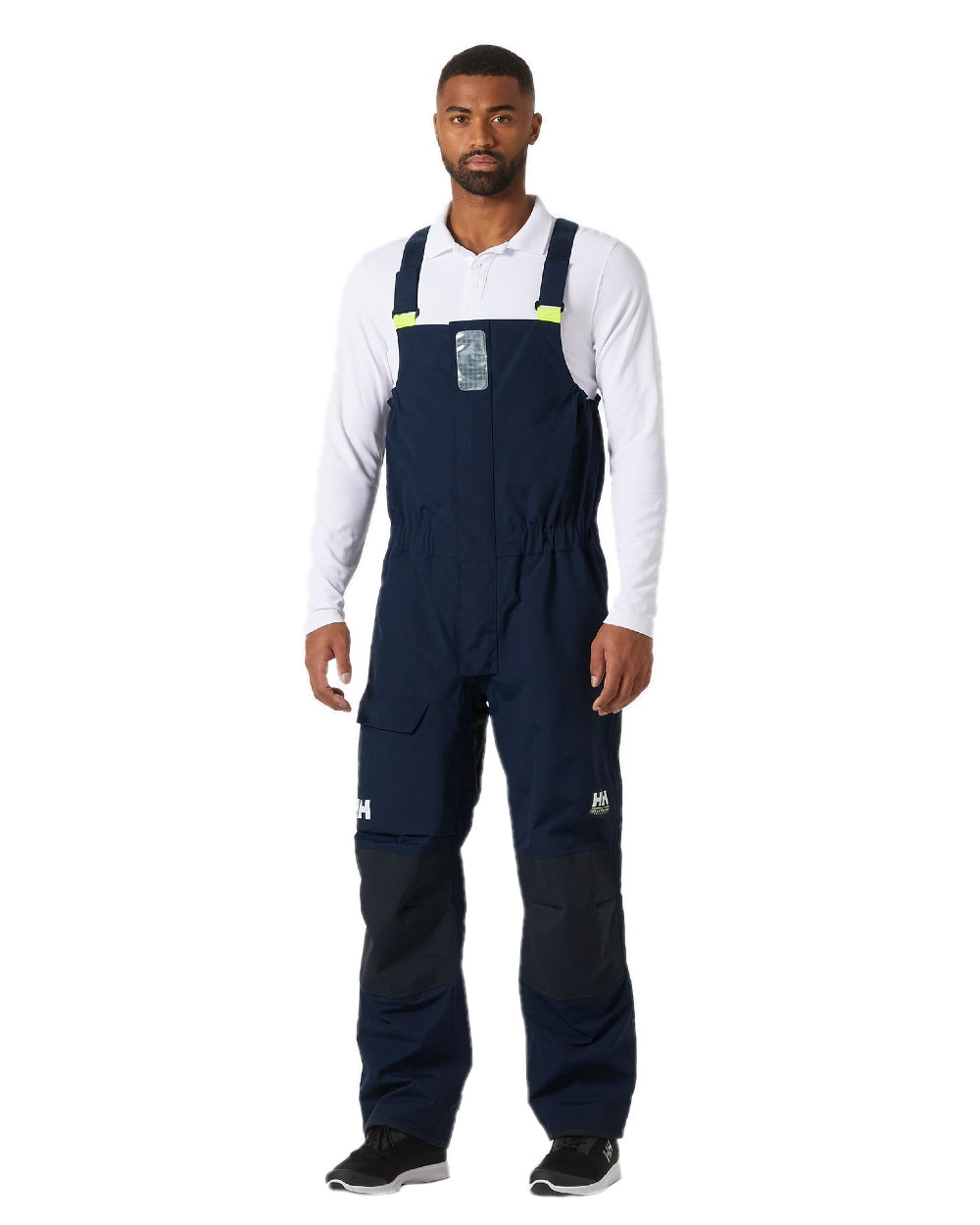 Navy coloured Helly Hansen Mens Pier 4.0 Bib on white background
