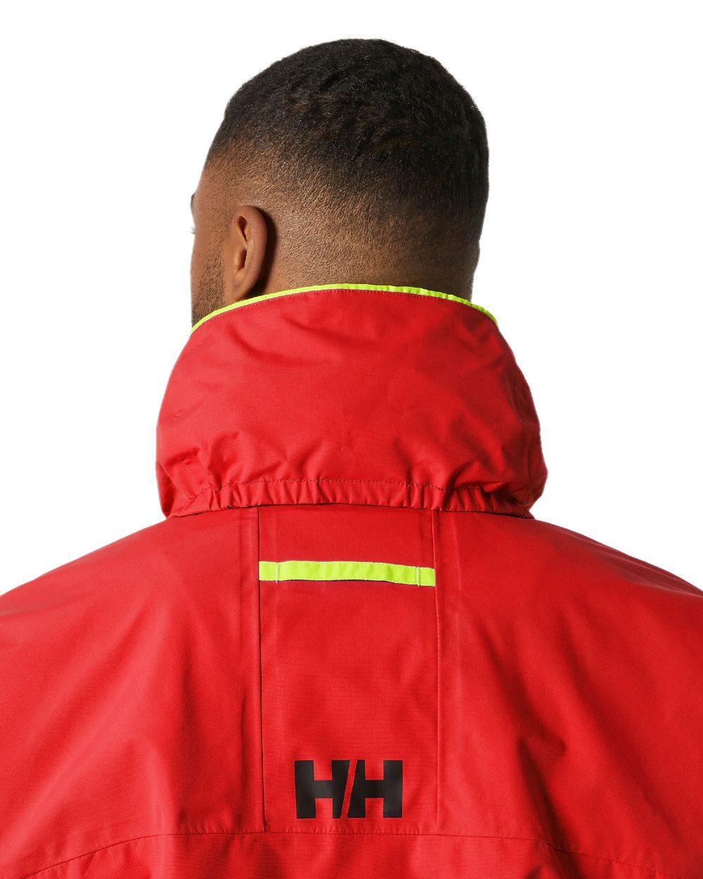 Alert Red coloured Helly Hansen Mens Pier 4.0 Jacket on white background