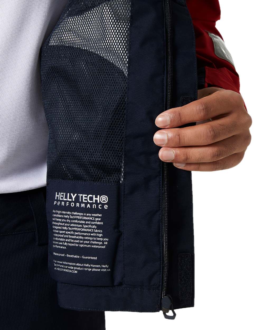 Red coloured Helly Hansen Mens Quayside Jacket on white background
