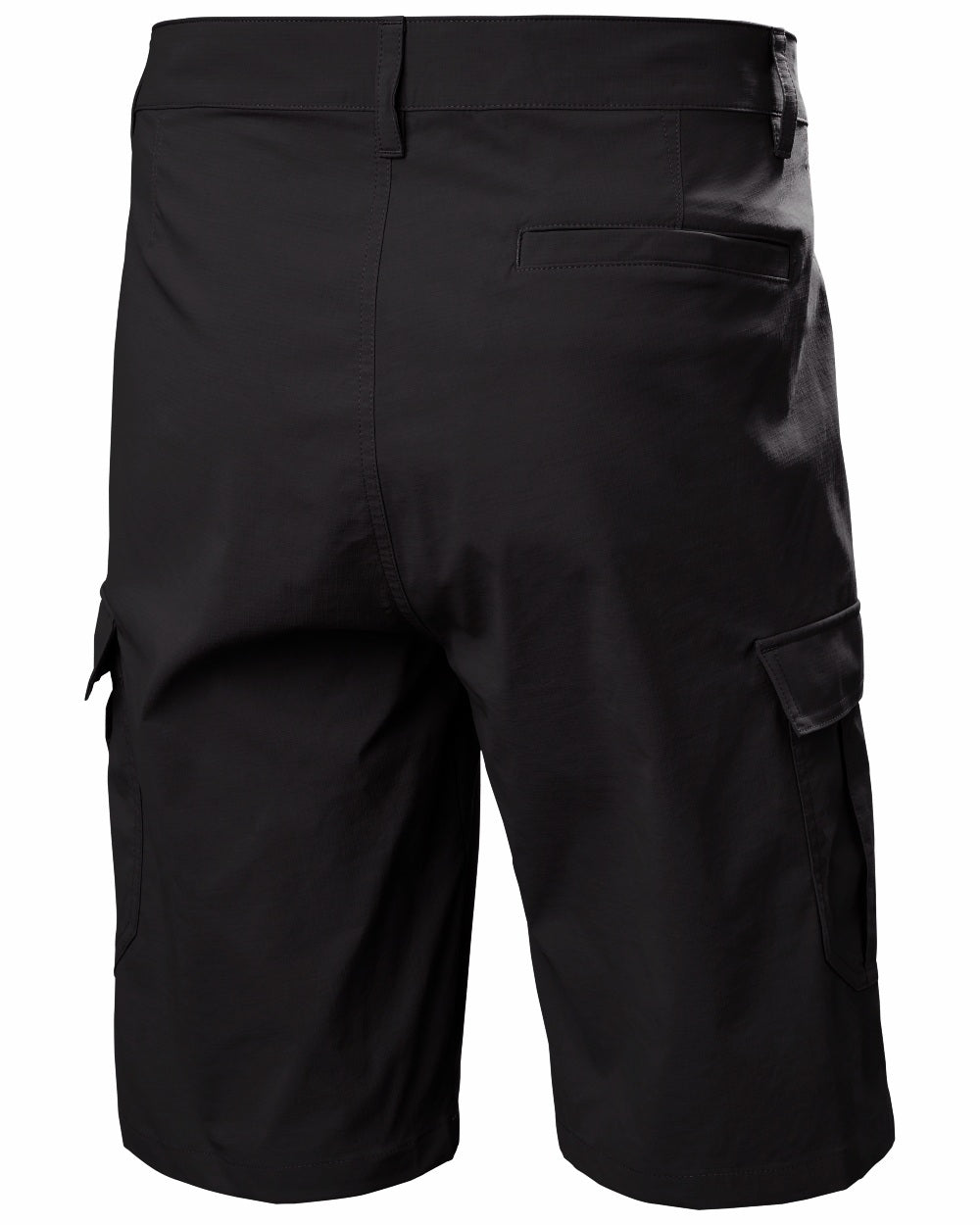Black coloured Helly Hansen Mens Quick-Dry Cargo Shorts 11"on white background