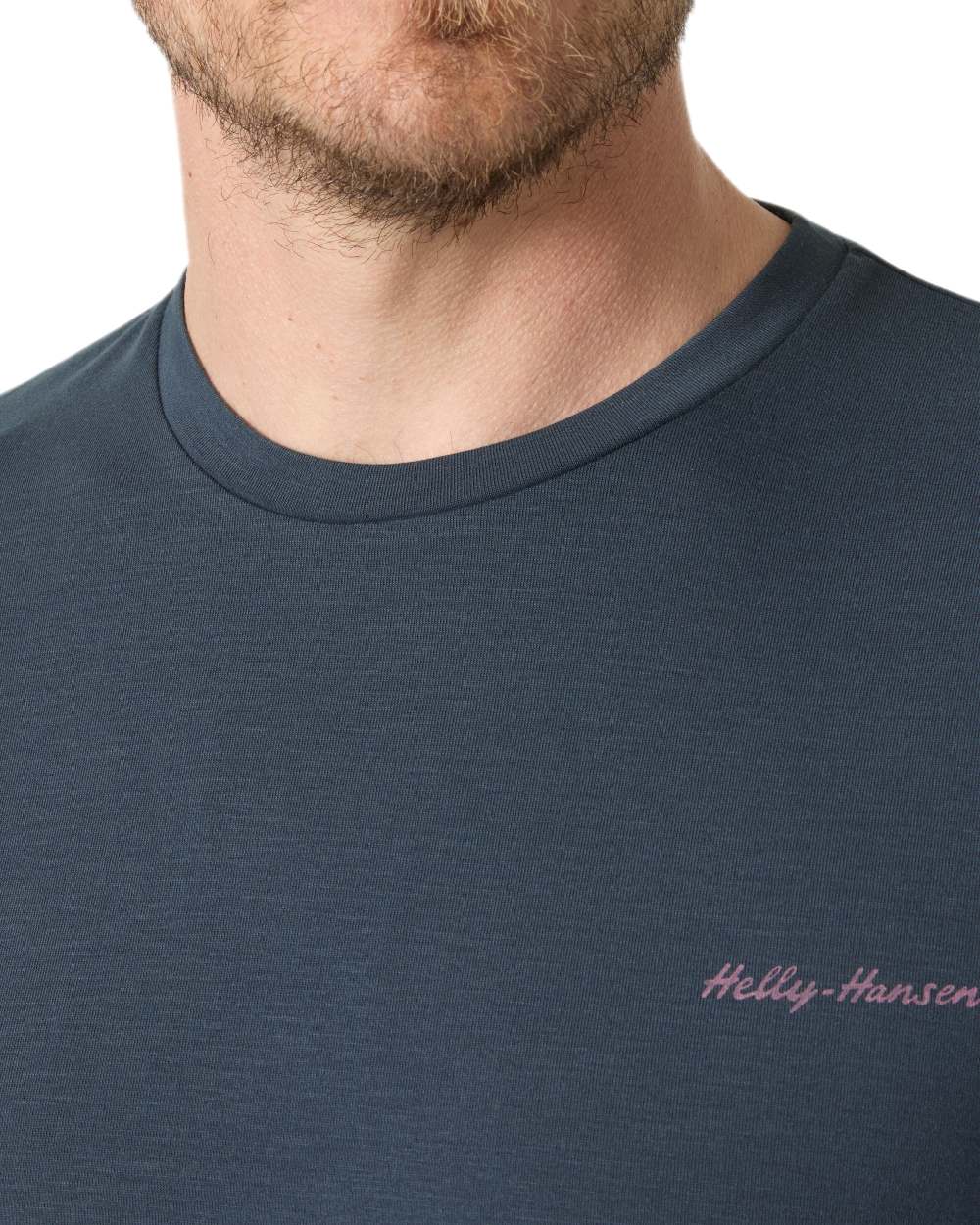 Alpine Frost Coloured Helly Hansen Mens Skog Recycled Graphic T-Shirt on white background