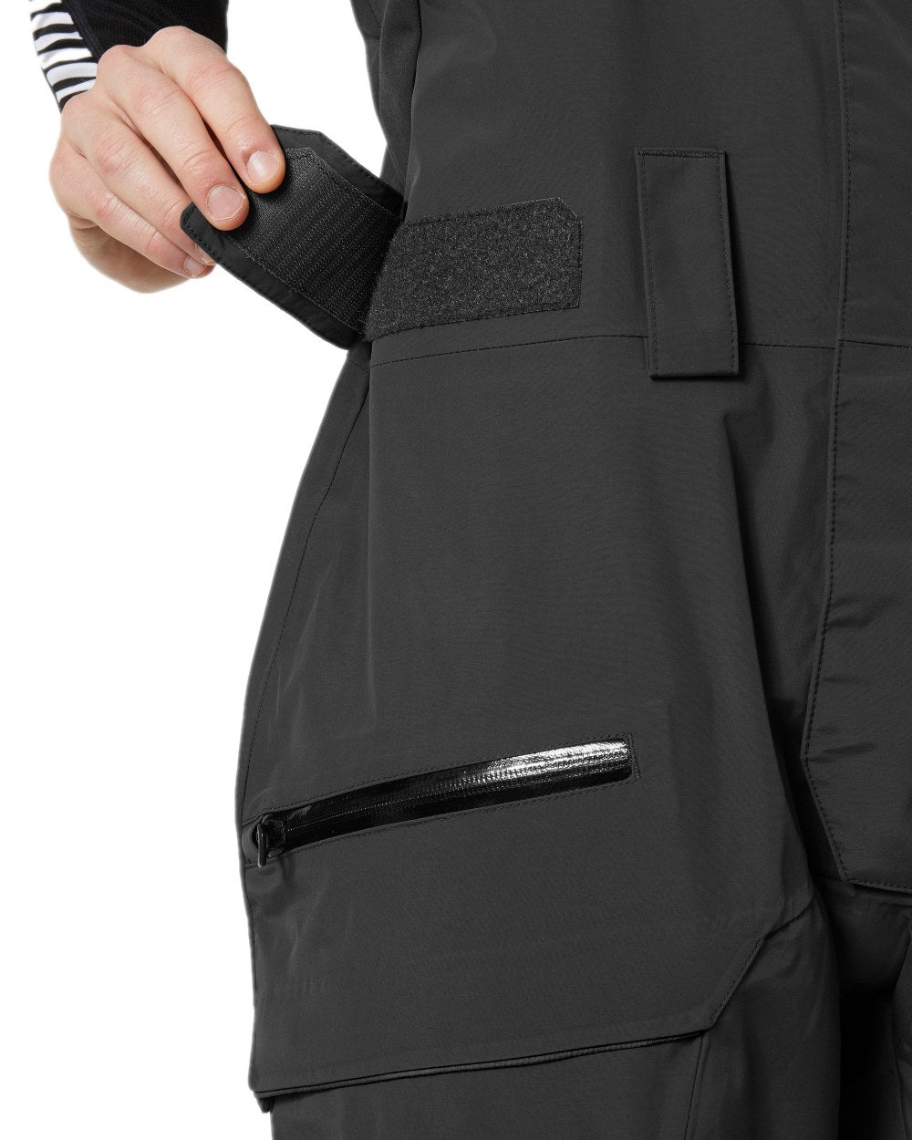 Black Coloured Helly Hansen Mens Sogn Bib Shell Pant on white background