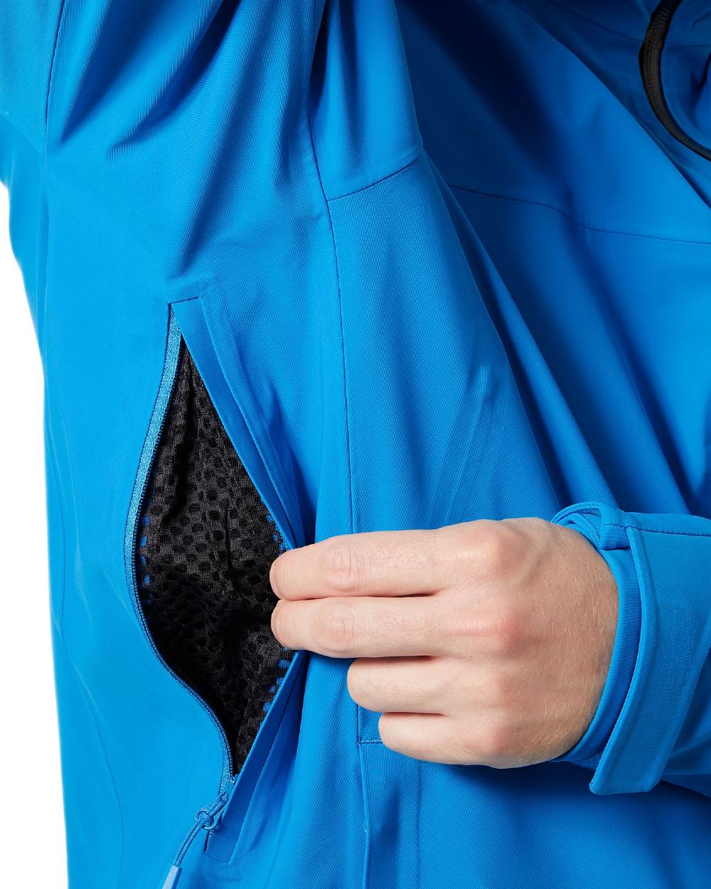 Neptune Blue Coloured Helly Hansen Mens Swift 3 Layer Shell Jacket on white background
