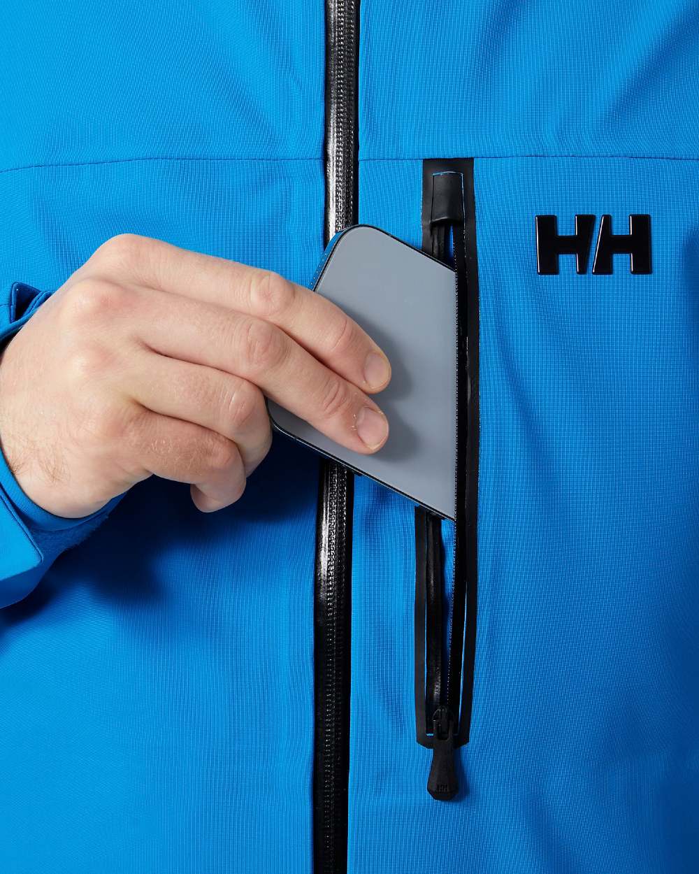 Neptune Blue Coloured Helly Hansen Mens Swift 3 Layer Shell Jacket on white background