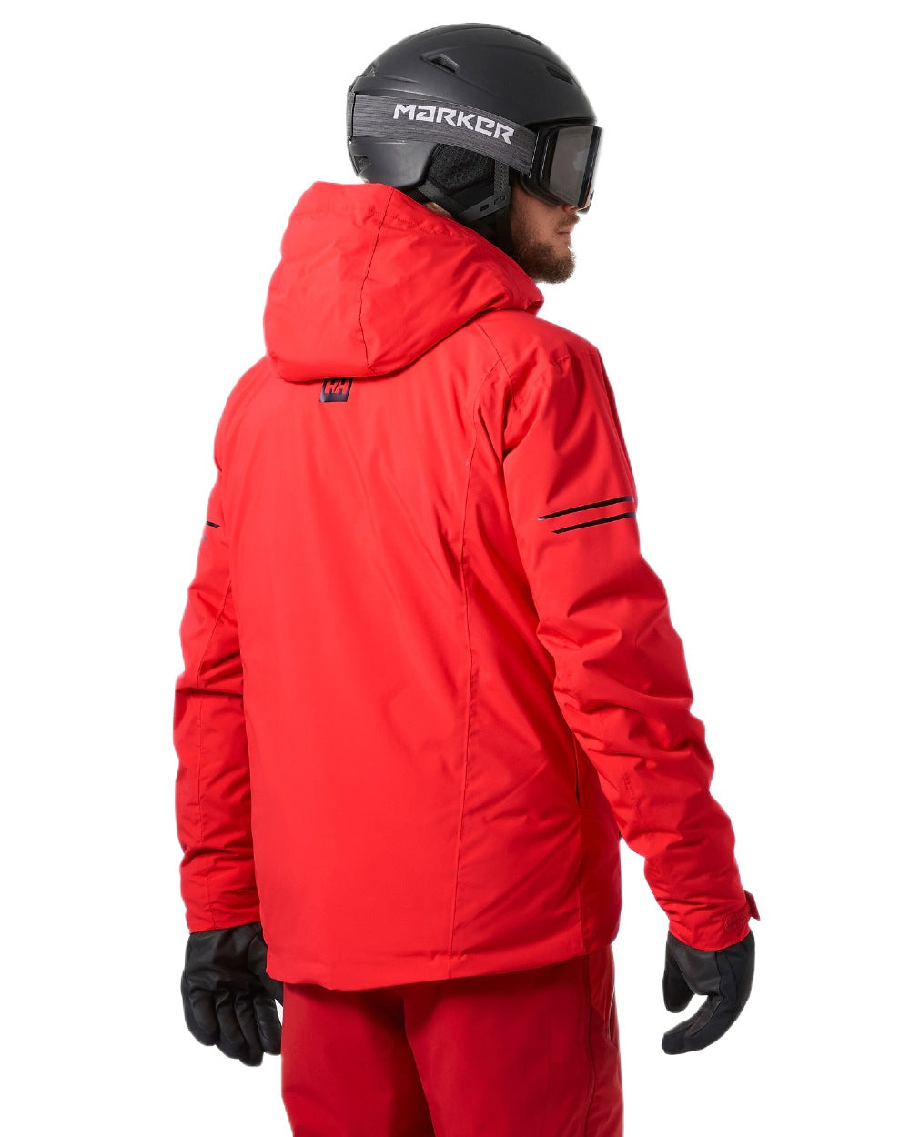 Alert Red Coloured Helly Hansen Mens Swift Team Insulated Ski Jacket on white background