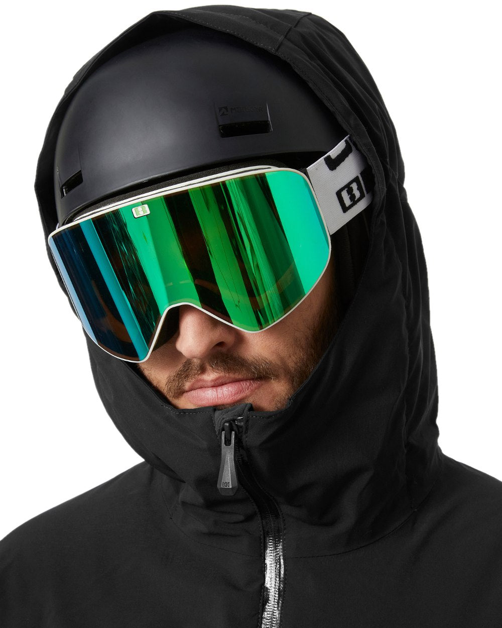 Black Coloured Helly Hansen Mens Swift Team Insulated Ski Jacket on white background