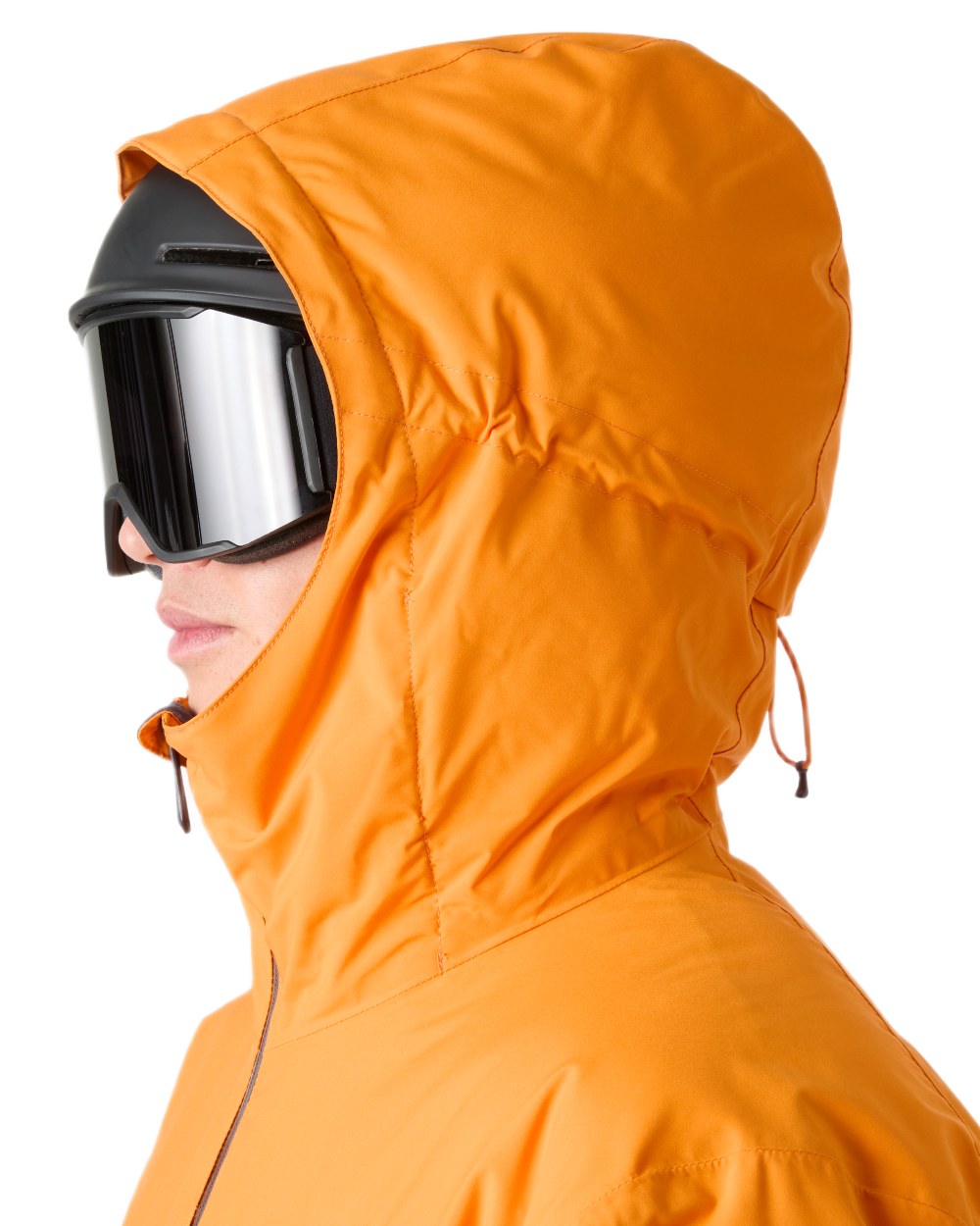 Ignite Orange Coloured Helly Hansen Mens Swift Team Insulated Ski Jacket on white background