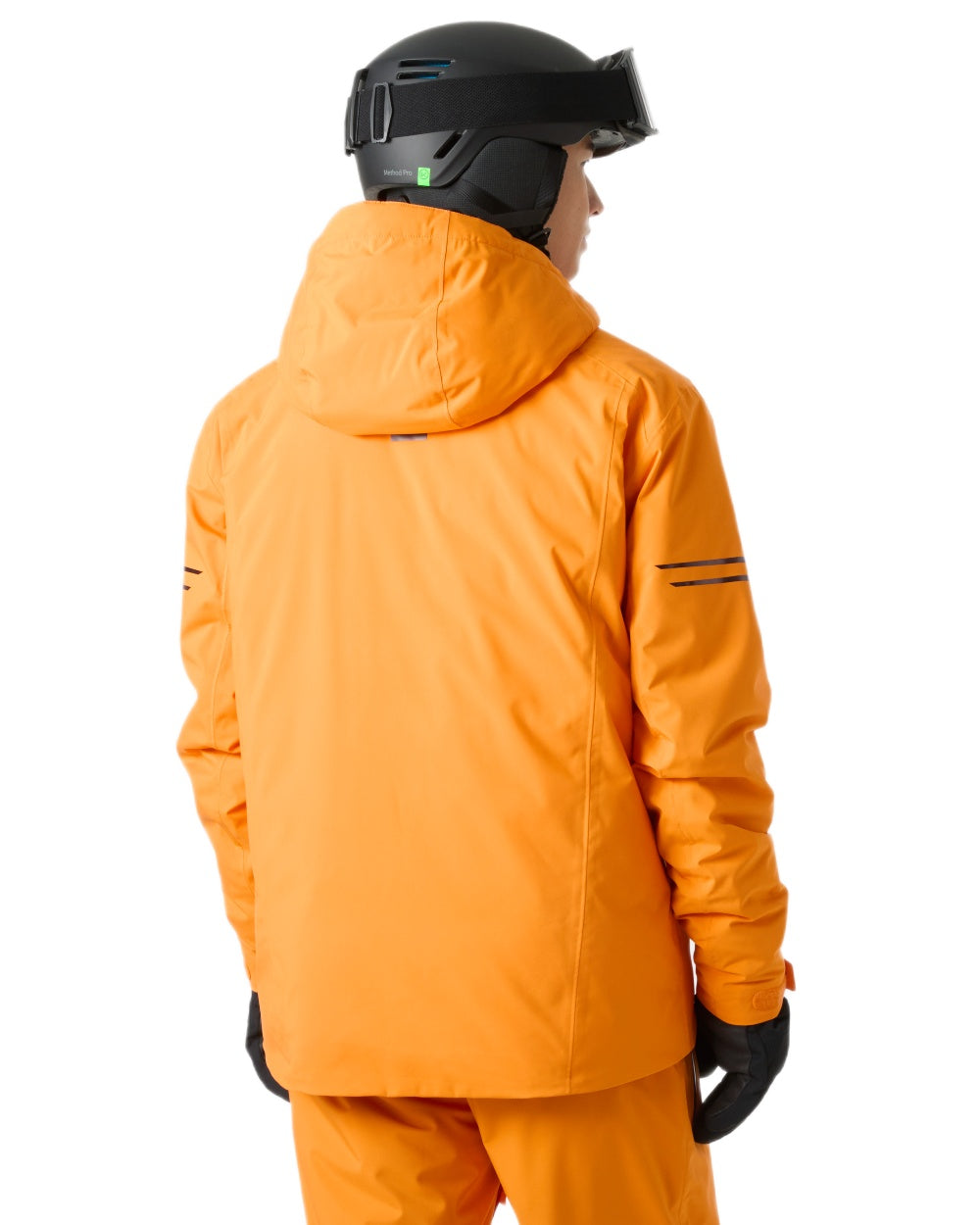 Ignite Orange Coloured Helly Hansen Mens Swift Team Insulated Ski Jacket on white background
